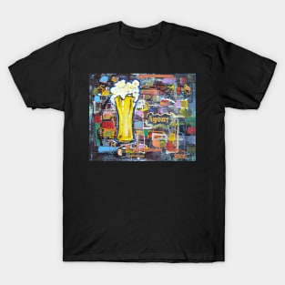 Pop-art Abstract Beer Alcohol Agony 202 T-Shirt